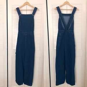 NEW Denim Wide-Leg Apron Jumpsuit